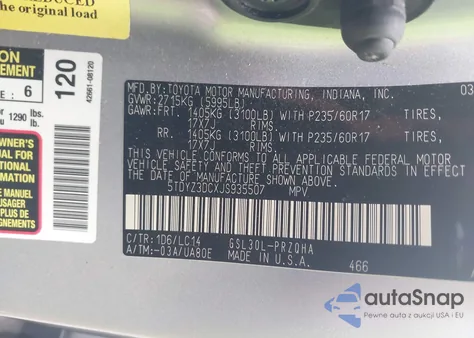 2018 Toyota Sienna Xle 8 Passenger from USA, damaged, VIN 5TDYZ3DCXJS935507